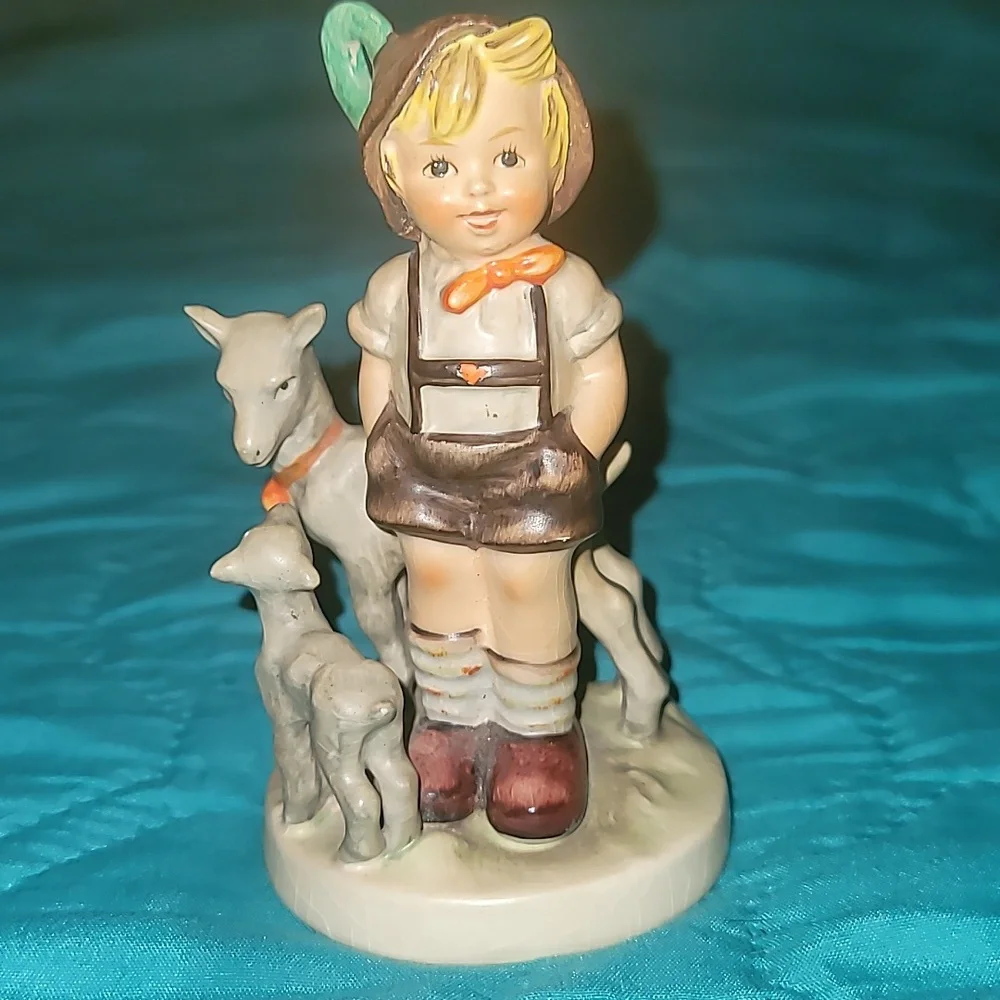 M.J. Hummel Goebel Figurine Of a Boy & Goats Little Goat Herder 200/0‎ 1948
